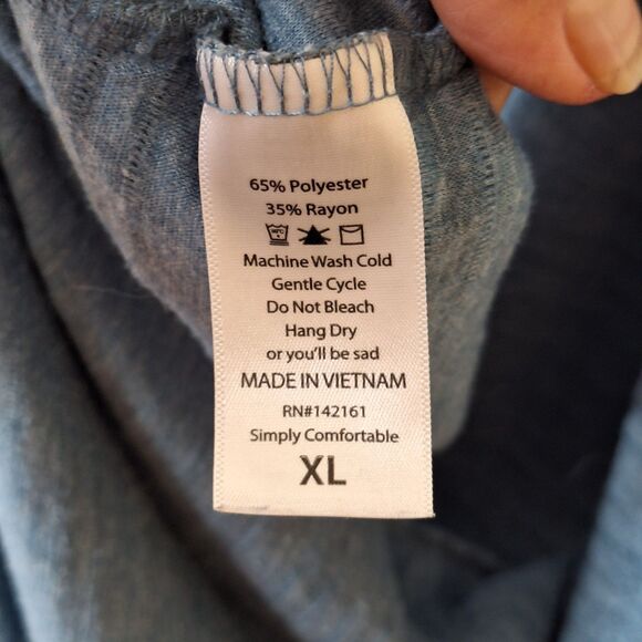 LuLaRoe Open Front Long Cardigan‎ Duster Womens XL Blue Textured Pockets Comfort - Picture 8 of 8